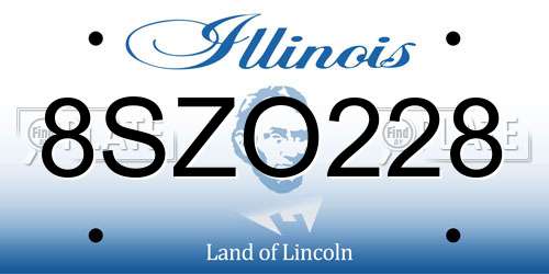 8SZO228 Illinois License Plate