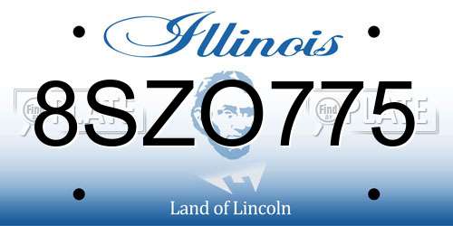 8SZO775 Illinois License Plate