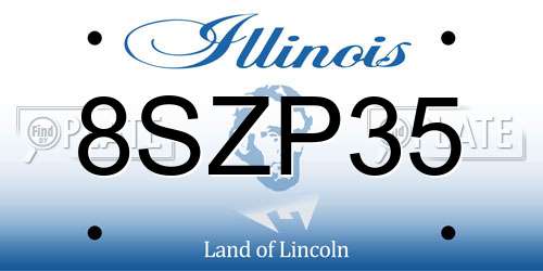 8SZP35 Illinois License Plate