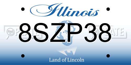 8SZP38 Illinois License Plate