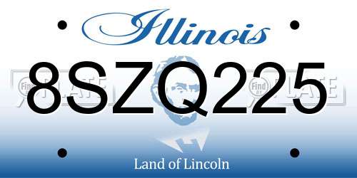 8SZQ225 Illinois License Plate