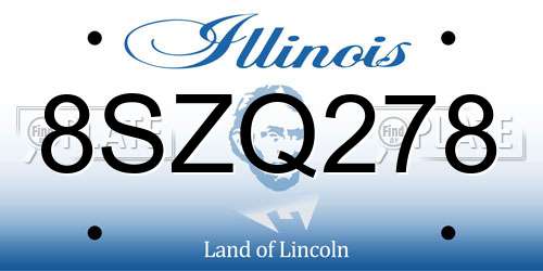 8SZQ278 Illinois License Plate