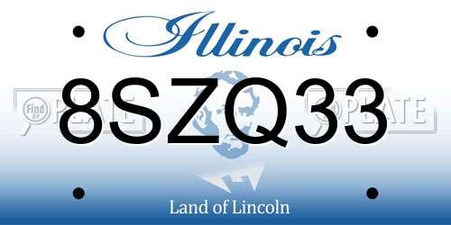 8SZQ33 Illinois License Plate