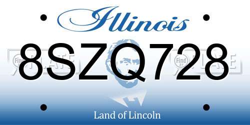 8SZQ728 Illinois License Plate
