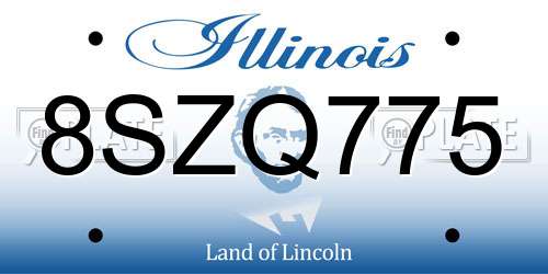 8SZQ775 Illinois License Plate