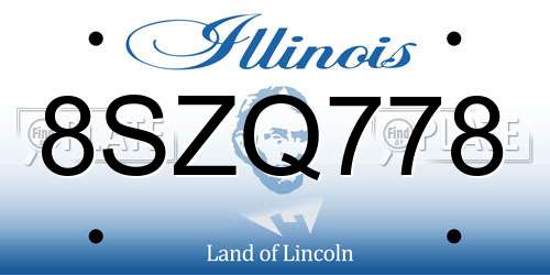 8SZQ778 Illinois License Plate