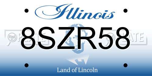 8SZR58 Illinois License Plate