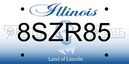 8SZR85 Illinois License Plate