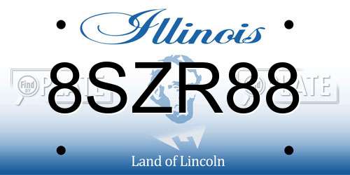8SZR88 Illinois License Plate