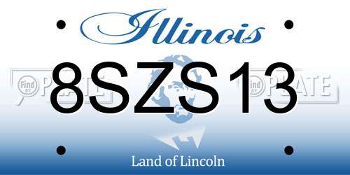 8SZS13 Illinois License Plate