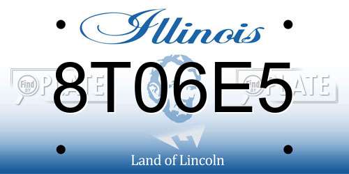 8T06E5 Illinois License Plate