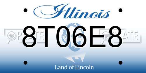 8T06E8 Illinois License Plate