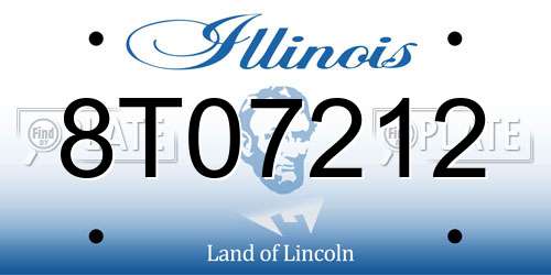 8T07212 Illinois License Plate