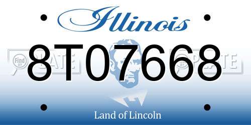 8T07668 Illinois License Plate