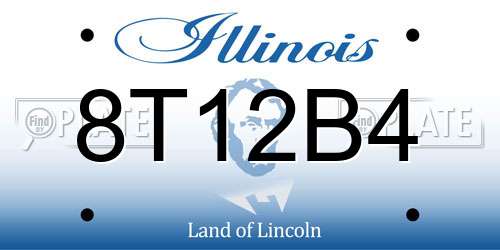 8T12B4 Illinois License Plate