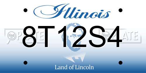 8T12S4 Illinois License Plate