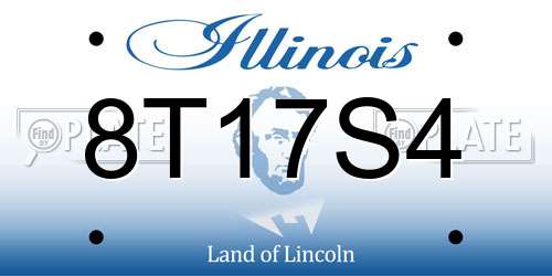 8T17S4 Illinois License Plate