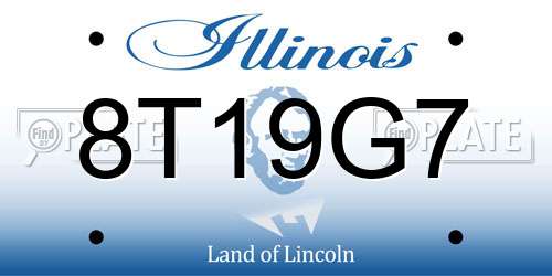 8T19G7 Illinois License Plate