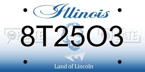 8T25O3 Illinois License Plate