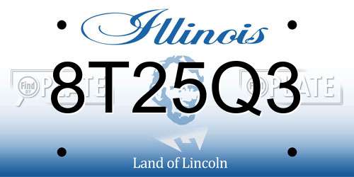 8T25Q3 Illinois License Plate