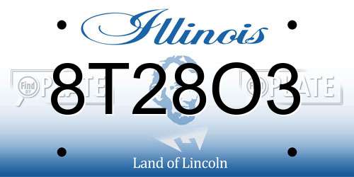 8T28O3 Illinois License Plate