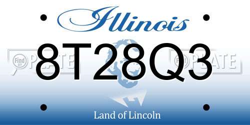 8T28Q3 Illinois License Plate