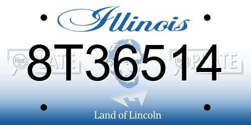 8T36514 Illinois License Plate