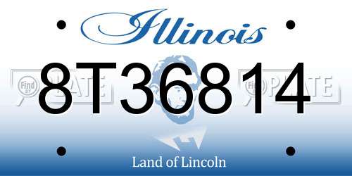 8T36814 Illinois License Plate