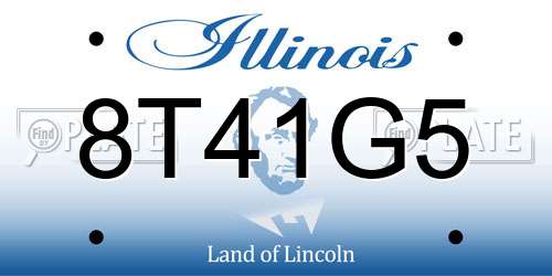 8T41G5 Illinois License Plate