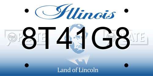 8T41G8 Illinois License Plate