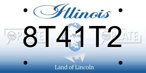 8T41T2 Illinois License Plate