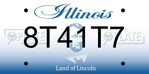 8T41T7 Illinois License Plate