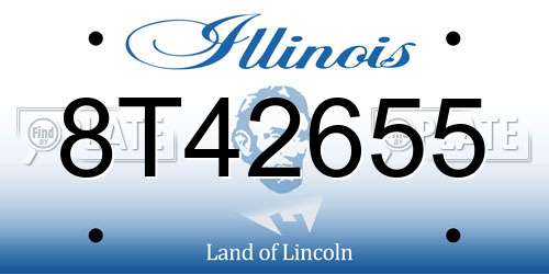 8T42655 Illinois License Plate