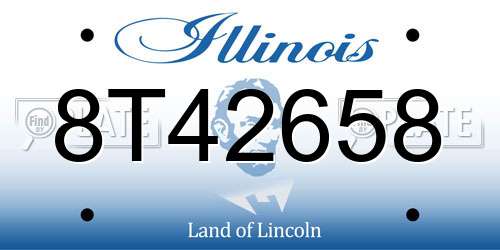 8T42658 Illinois License Plate