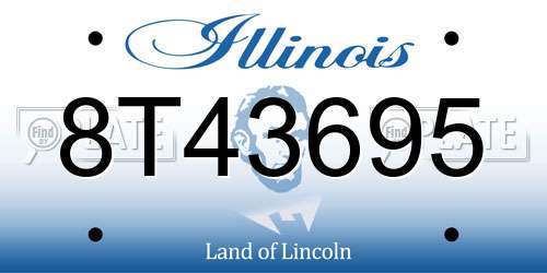 8T43695 Illinois License Plate