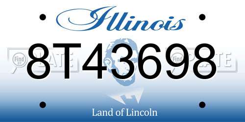 8T43698 Illinois License Plate