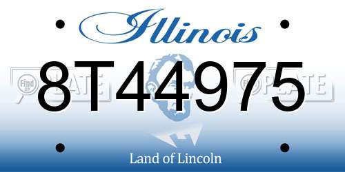 8T44975 Illinois License Plate