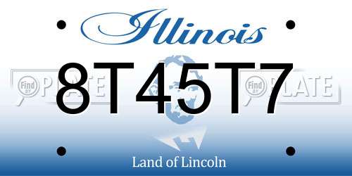 8T45T7 Illinois License Plate