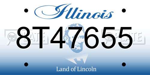 8T47655 Illinois License Plate