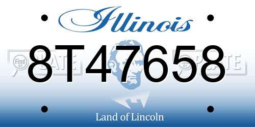8T47658 Illinois License Plate