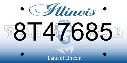8T47685 Illinois License Plate