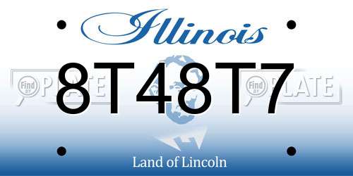 8T48T7 Illinois License Plate
