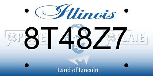 8T48Z7 Illinois License Plate
