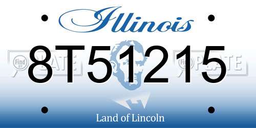 8T51215 Illinois License Plate