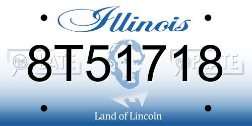 8T51718 Illinois License Plate