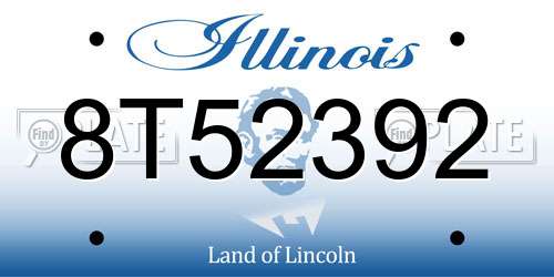 8T52392 Illinois License Plate
