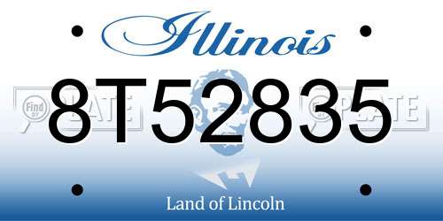 8T52835 Illinois License Plate
