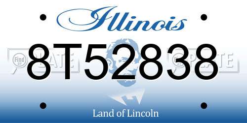 8T52838 Illinois License Plate