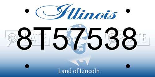 8T57538 Illinois License Plate