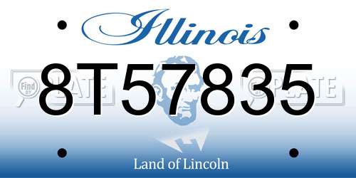 8T57835 Illinois License Plate
